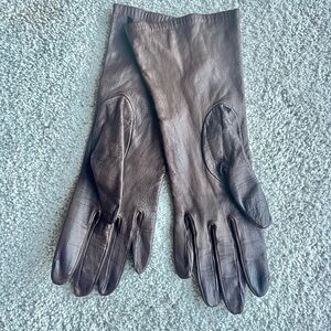 Vintage Saks Fifth Avenue Brown Leather Gloves